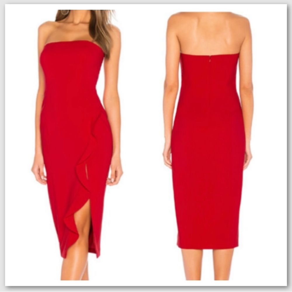 JayGodfrey Memphis Strapless Red Dress Womens Size 4 NWT